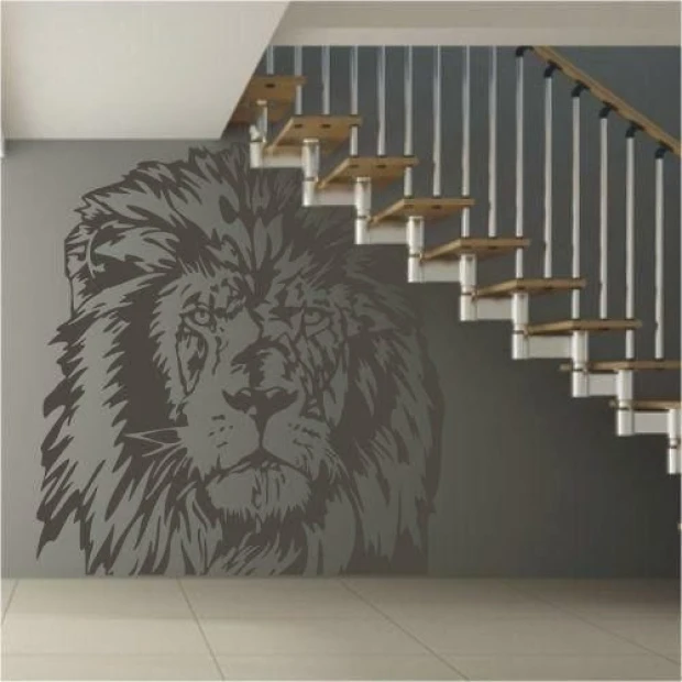 Impressive lion painting template, perfect for modern interiors, adding character.