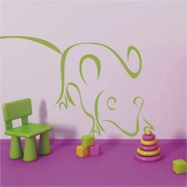 Stylish mouse painting template in pastel shades, perfect for a colorful children\'s room.