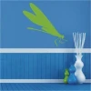 Dragonfly painting template 1060 - Living room design. Blue walls with white details.