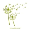 Delicate dandelion sticker in shades of green, perfect for modern interiors, adding a touch of nature.