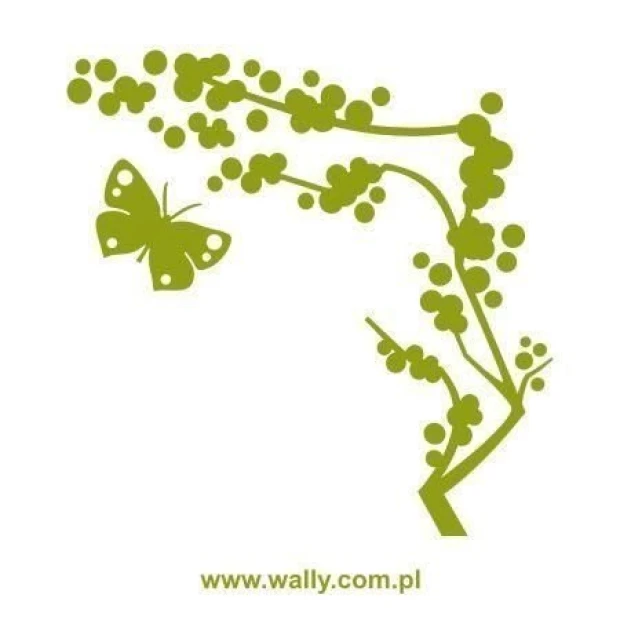Butterfly tree painting stencil 1310 in a fresh green shade, perfect for brightening up your space.