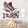 Elegant floral and butterfly painting template in warm brown tones, perfect for modern living rooms.
