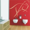 Elegant animal painting template in a minimalist bathroom, adding a modern touch.