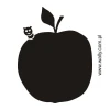 Charming chalkboard apple sticker with a cheerful worm, perfect for adding fun to a child\'s room.