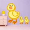 Cheerful pastel chicken sticker, perfect for a child\'s room, adding a joyful touch.