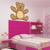 Charming bear sticker 0954 in a pastel bedroom, adding joy and coziness to a child\'s room.