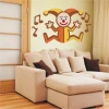 Cheerful clown sticker 0973 in warm colors, joyfully decorating a cozy living room.