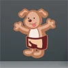 Charming brown dog sticker, perfect for a child\'s room, adding joy and coziness.