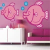 Cheerful fish sticker 0957 in pastel colors, perfect for a child\'s room, adding joy and charm.