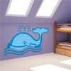 Cheerful pastel whale sticker, perfect for a cozy children\'s room.