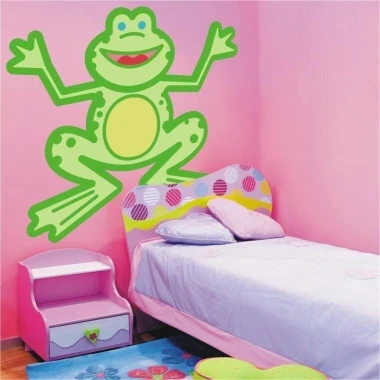 Colorful frog sticker, perfect for a child\'s room, adding joy and energy.