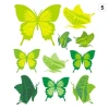 Multicolored butterfly stickers in shades of green will beautifully decorate a child\'s room, adding a fresh touch.
