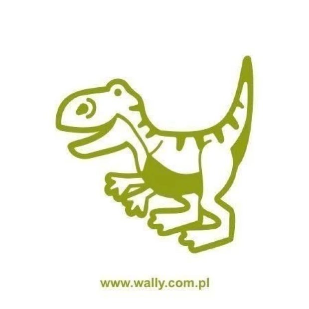 Cheerful dinosaur sticker in vibrant green, perfect for a little explorer\'s room.