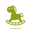 Stylish horse sticker in a soft green shade, perfect for a child\'s room, adding charm.