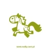 Charming pastel horse sticker, perfect for a child\'s room, adding a cheerful touch.