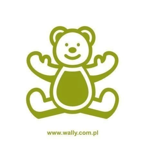 Charming bear sticker in pastel shades, perfect for decorating a child\'s room.
