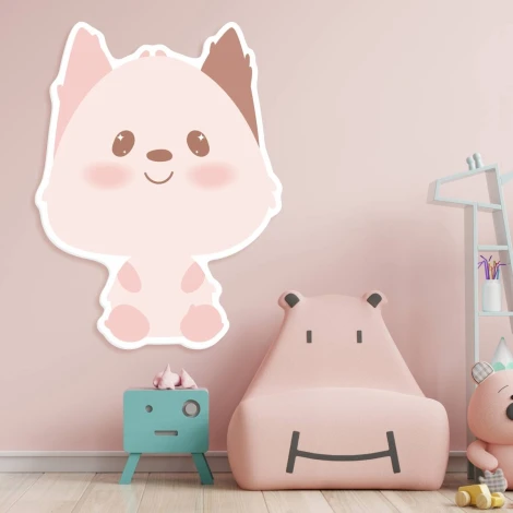 Magnetic dry-erase cat board for kids, perfect for brightening up a child\'s room with light-colored walls and furniture.