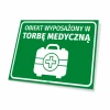 Information sign: Facility equipped with a medical bag - Graphic design. Green background with a white medical bag illustration.