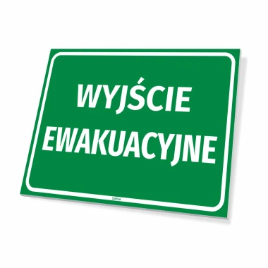 Emergency Exit Sign - Graphic design with green background and white text EXIT.