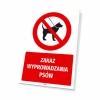 No Dog Walking Sign - Graphic Design. Red circle with a crossed-out dog and text on a white background.