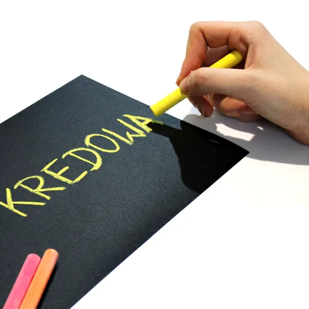 Chalkboard film - black - Graphic design. Hand writing with chalk on a black surface.