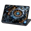 Abstract technology laptop sticker P541 - Graphic design featuring a complex electronic structure.