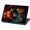 Abstract laptop sticker P531 - Graphic design featuring concentric circles in vibrant colors.
