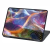 Holographic laptop sticker P532 - Graphic design with vibrant waves and tiny dots creating an effect.