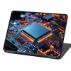 Laptop sticker P529 - Graphic design featuring a close-up of a processor with circuit elements.