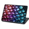 Multicolored laptop sticker P542 - Graphic design with shapes resembling scales in vibrant colors.