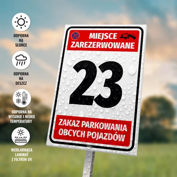 Reserved parking sign with space for number, letter, or designation - Graphic design. Rectangular sign.