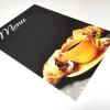 Chalkboard magnetic foil with custom print - features a plate with a cup and croissant on a black background.