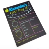 Chalkboard magnetic foil with custom print - graphic design featuring colorful text and blank spaces on a black background.