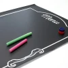 Chalkboard magnetic foil with custom print - graphic design. Black background with white frames and "Menu" text.