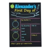 Chalkboard magnetic foil with custom print - graphic design featuring colorful text and blank spaces on a black background.
