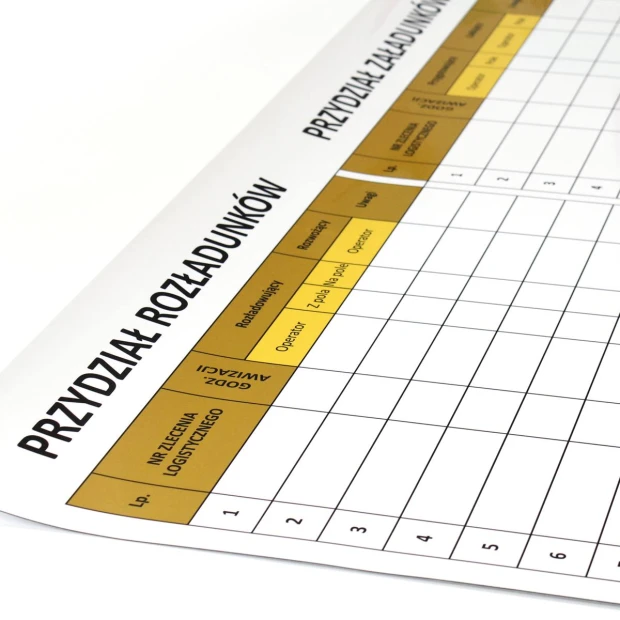 Magnetic dry-erase film with custom print - Graphic design featuring a table with headers and rows.
