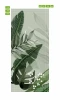 Tropical Leaves Door Wrap FP 6337 - Graphic design with green leaves on a light background and white details.