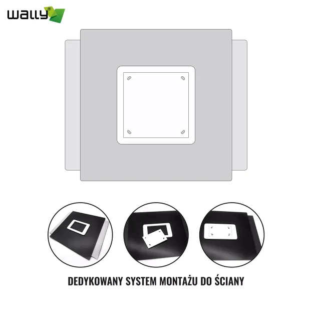 Engraved address plaque in brushed silver-black dibond, 42 x 35 cm, square shape with cut-out design.