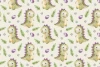 Dinosaur wallpaper for kids\' room 0512 - Graphic design with pastel-colored dinosaurs, leaves, and eggs.