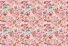 Children\'s wallpaper Girl, bears 0513 - Graphic design. Pink background with girls and bear characters.
