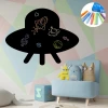 Chalkboard sticker UFO 422 - Ideal for a child\'s room with pastel walls and light-colored furniture.
