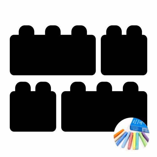 Chalk sticker for kids - Blocks 417. Four rectangular blocks with rounded edges in a graphic design.