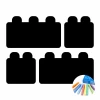 Chalk sticker for kids - Blocks 417. Four rectangular blocks with rounded edges in a graphic design.