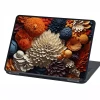 Sticker, laptop skin Abstract Flowers P556 - Graphic design with flowers in various shapes and colors, from white to