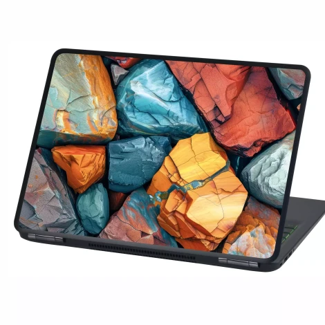 Colorful Rocks P557 laptop skin - graphic design featuring colorful, polygonal stone shapes.
