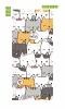 Kids\' room door sticker Cats FP 6341 - Graphic design featuring various cats in different colors with decorative elements.