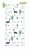 Dinosaur door sticker for kids\' room FP 6340 - Features dinosaurs, trees, and clouds in a playful design.