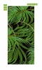 Tropical Leaves Door Wrap FP 6342 - Graphic design with green leaves on a dark background.