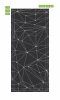 Geometric door wrap FP 6338 - Black background with white lines forming geometric shapes.