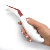 Safe media cutting knife - Graphic design. White handle with red blade, simple shape.